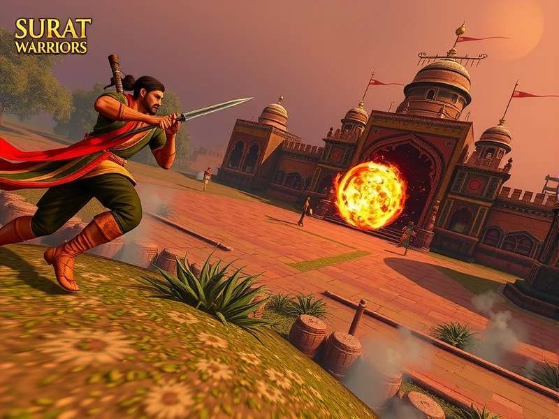 Surat Ancient Warriors gameplay screenshot showing battle scene