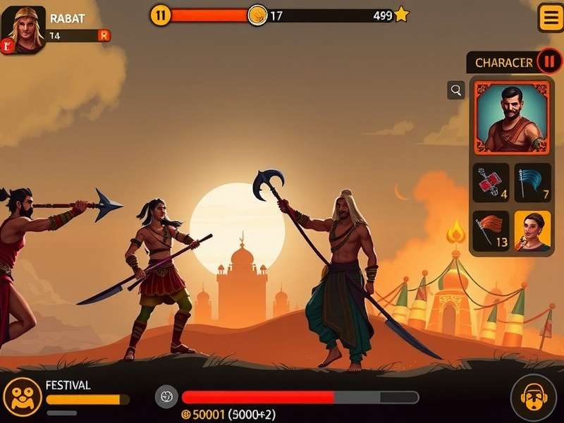Surat Ancient Warriors character selection screen